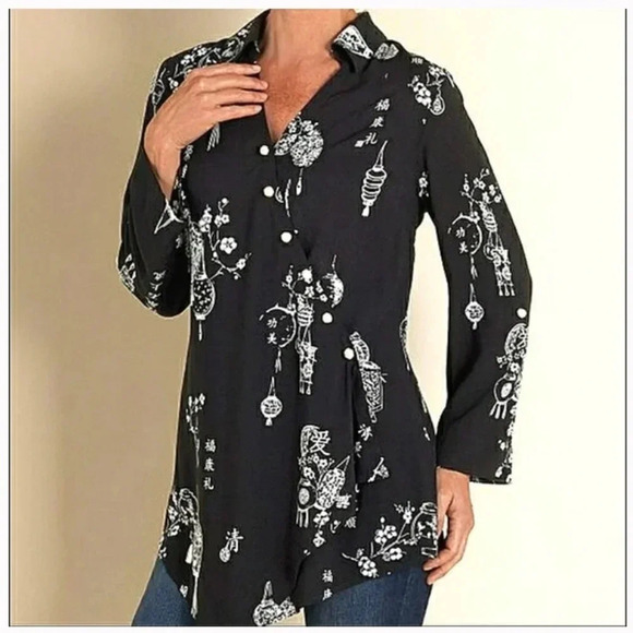 Soft Surroundings Pagoda Chinese Lantern Pattern Tunic - Picture 10 of 10
